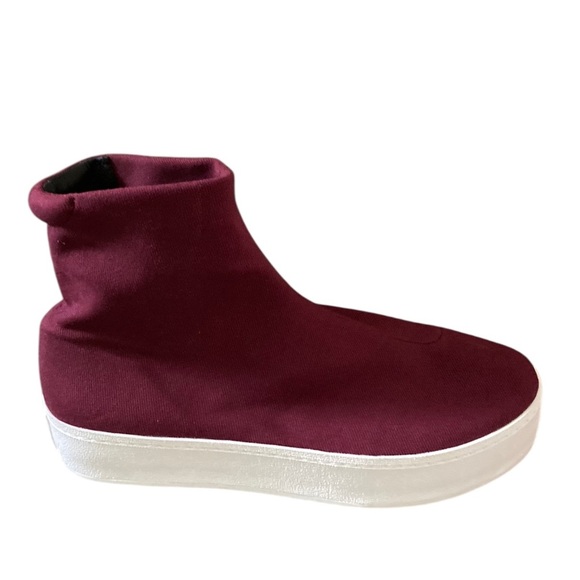 Opening Ceremony High Top Platform Sneaker NWT Burgundy Red Chunky White Sole - Picture 10 of 11